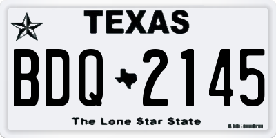 TX license plate BDQ2145