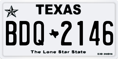 TX license plate BDQ2146