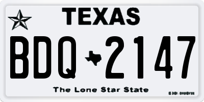 TX license plate BDQ2147