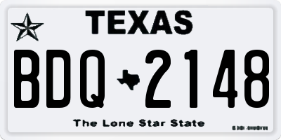 TX license plate BDQ2148