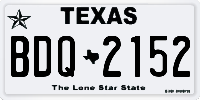 TX license plate BDQ2152