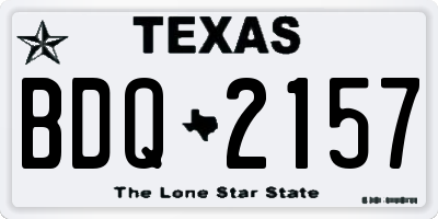 TX license plate BDQ2157