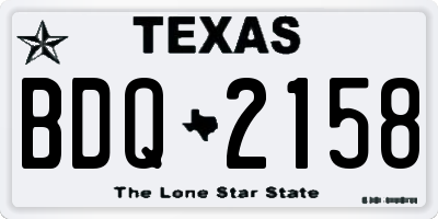 TX license plate BDQ2158