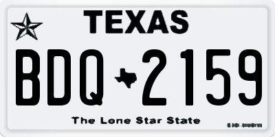 TX license plate BDQ2159