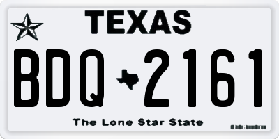 TX license plate BDQ2161