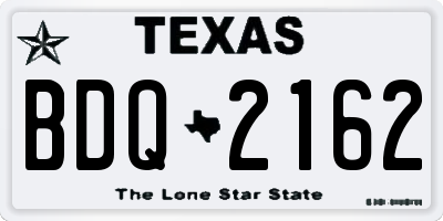TX license plate BDQ2162