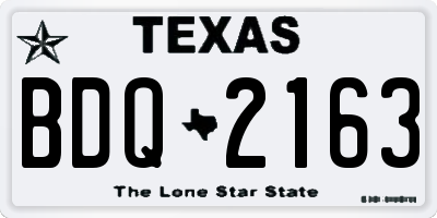 TX license plate BDQ2163