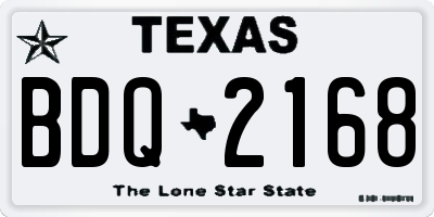 TX license plate BDQ2168