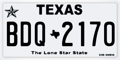 TX license plate BDQ2170