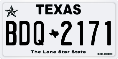 TX license plate BDQ2171