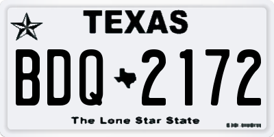 TX license plate BDQ2172