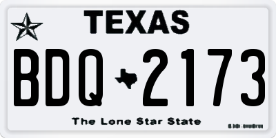 TX license plate BDQ2173