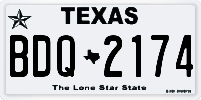 TX license plate BDQ2174