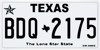 TX license plate BDQ2175