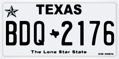 TX license plate BDQ2176