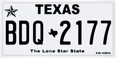 TX license plate BDQ2177