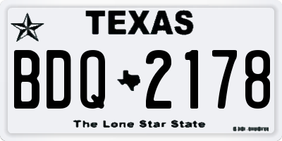 TX license plate BDQ2178