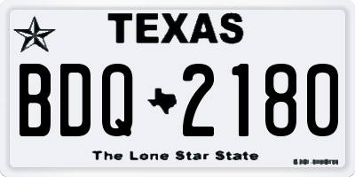 TX license plate BDQ2180