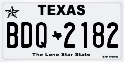 TX license plate BDQ2182
