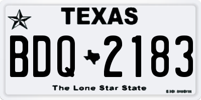 TX license plate BDQ2183
