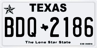 TX license plate BDQ2186