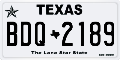 TX license plate BDQ2189
