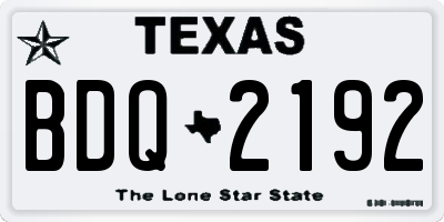 TX license plate BDQ2192