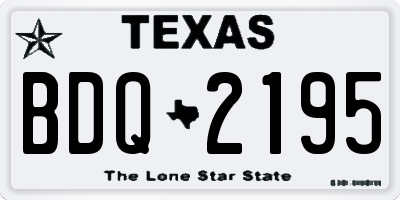 TX license plate BDQ2195