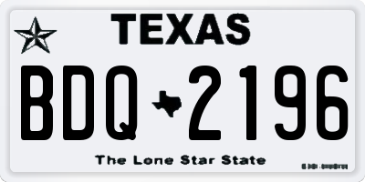 TX license plate BDQ2196