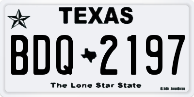 TX license plate BDQ2197