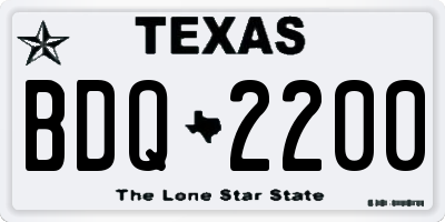 TX license plate BDQ2200