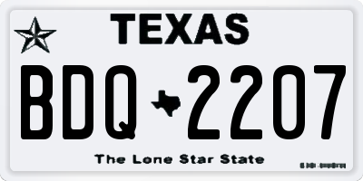 TX license plate BDQ2207