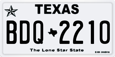 TX license plate BDQ2210