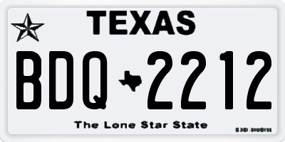 TX license plate BDQ2212