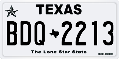 TX license plate BDQ2213