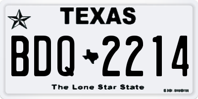 TX license plate BDQ2214