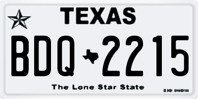 TX license plate BDQ2215