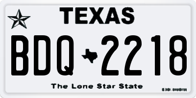 TX license plate BDQ2218