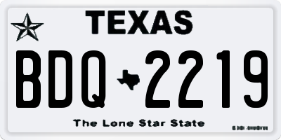 TX license plate BDQ2219
