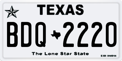 TX license plate BDQ2220