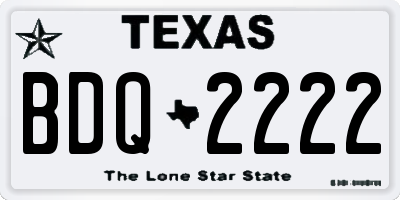 TX license plate BDQ2222