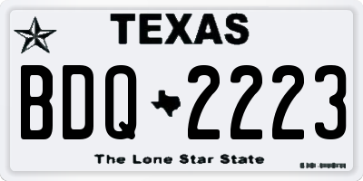 TX license plate BDQ2223