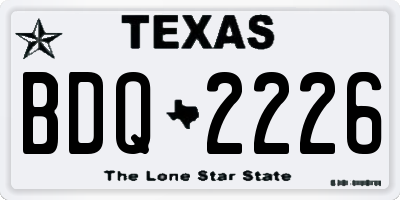 TX license plate BDQ2226