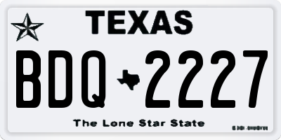 TX license plate BDQ2227