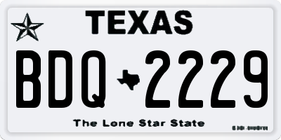 TX license plate BDQ2229