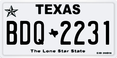 TX license plate BDQ2231
