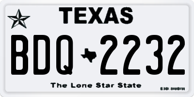 TX license plate BDQ2232