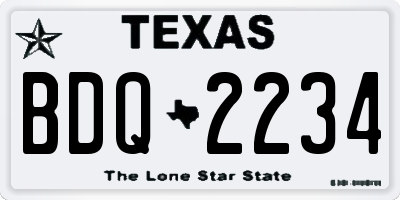 TX license plate BDQ2234