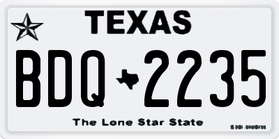TX license plate BDQ2235