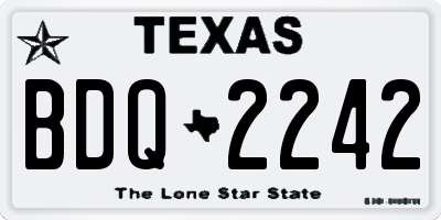 TX license plate BDQ2242